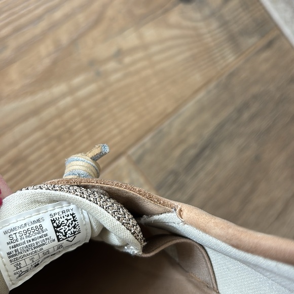 Women's Sperry SONGFISH Linen Oat Boat Shoes Leather #STS95588 Size 8.5 - Picture 6 of 6